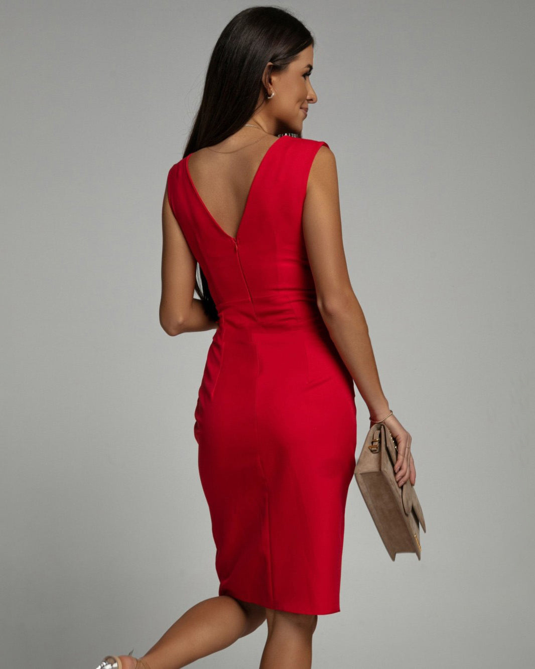Florine | Robe Cintrée à Décolleté en V et Fente